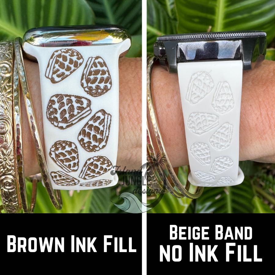 Hebrew Cone Shell Silicone 22mm Watch Band Compatible with Samsung & More
