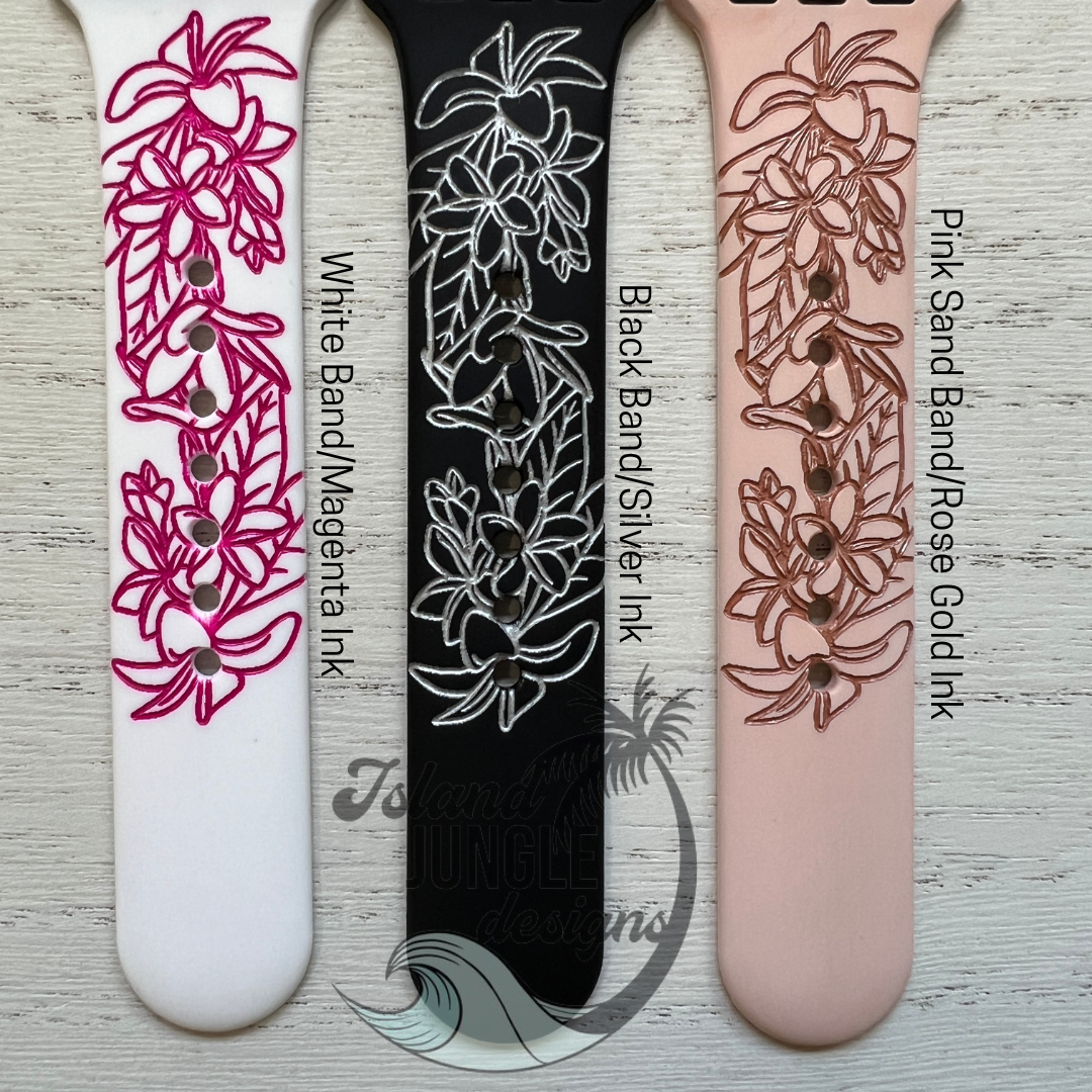 Plumeria 22mm Silicone Watch Band Compatible with Samsung & More
