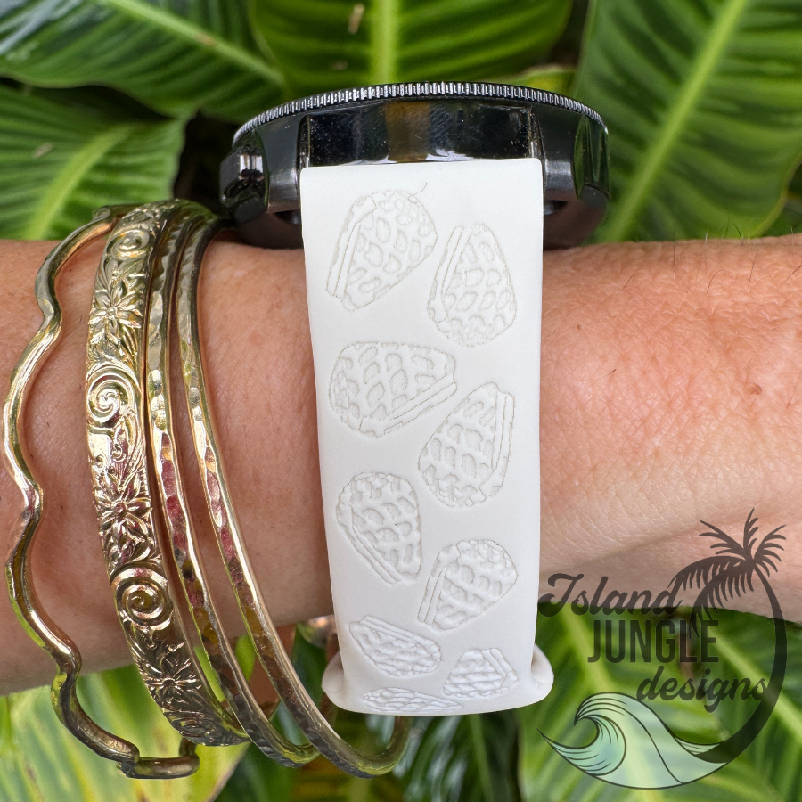 Hebrew Cone Shell Silicone 22mm Watch Band Compatible with Samsung & More