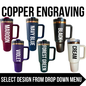 Copper Engraving (Non-Branded) Made to Order-Laser Engraved 40oz Tumbler-Full Wrap Design-Free Shipping!