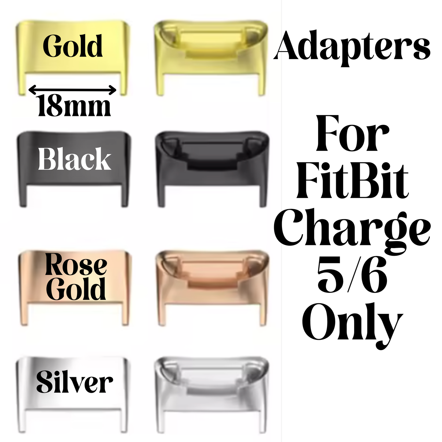 Black FitBit Charge 5/6 Adapters