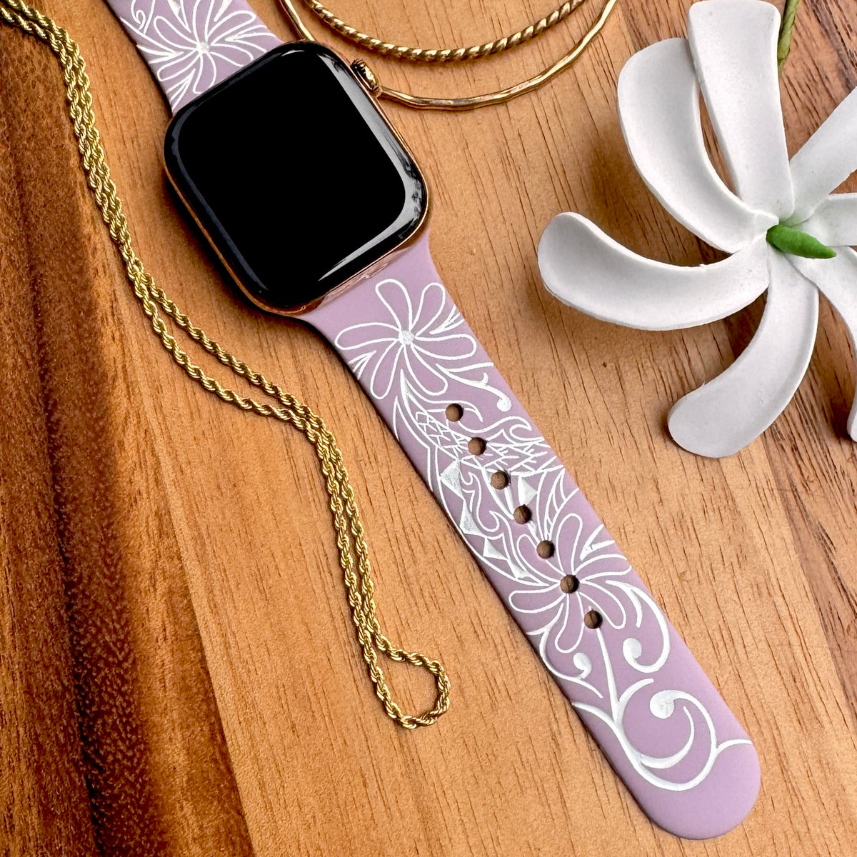 Tiare Tribal Watchband Lavender & White