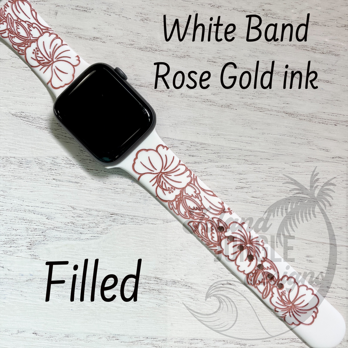 Hibiscus Silicone Watch Band Compatible with Series 1 9 SE
