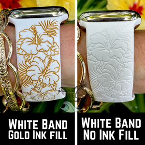 Tropical Hibiscus Silicone Watch Band Compatible with Series 1-10, SE & Ultra
