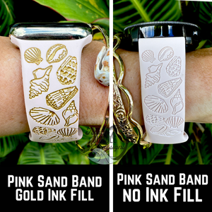 Seashell 20mm Silicone Watch Band Compatible with Samsung Galaxy, FitBit Versa 3/4, Sense & PIxel
