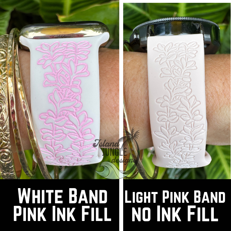 Plumeria Twist 20mm Silicone Watch Band Compatible with Samsung Galaxy, FitBit Versa 3/4, Sense & PIxel