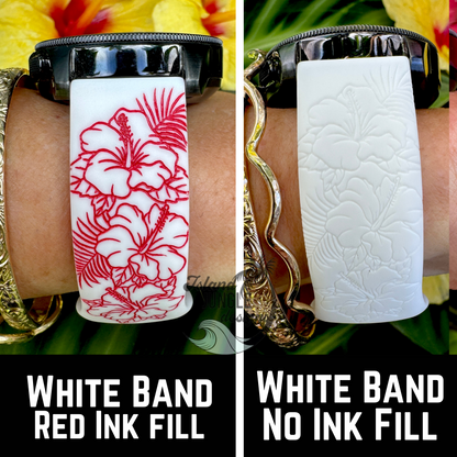 Tropical Hibiscus 20mm Watchband Galaxy, Versa 3/4, Sense & Pixel