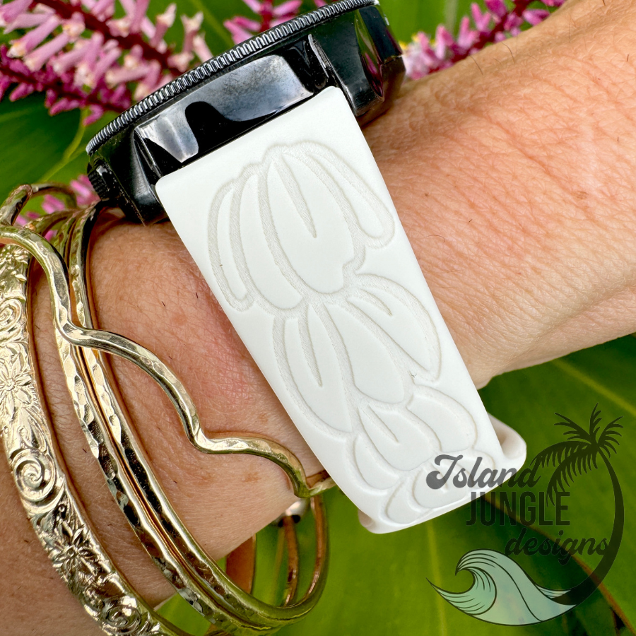 Pikake 22mm Silicone Watch Band Compatible with Samsung & More