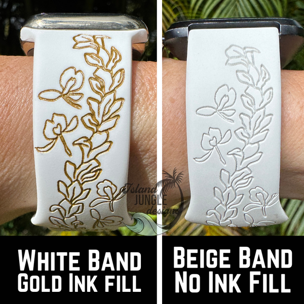 Lei Ginger Silicone Watch Band Compatible with Fitbit Versa, Versa 2, and Versa Lite