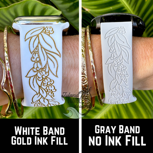 Lei Crown Flower & Maile 20mm Watchband Galaxy, Versa 3/4, Sense & Pixel