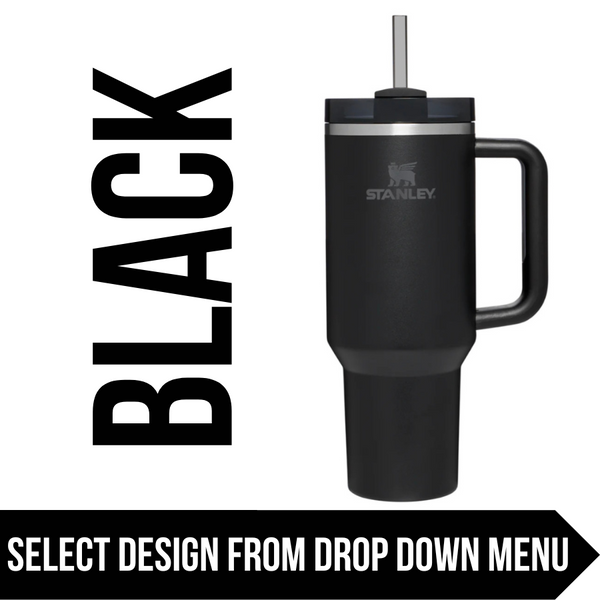 "Black" Made to Order-Laser Engraved 40oz Quencher Tumbler-Full Wrap Design-Free Shipping!