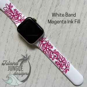 Plumeria 20mm Silicone Watch Band Compatible with Samsung & More