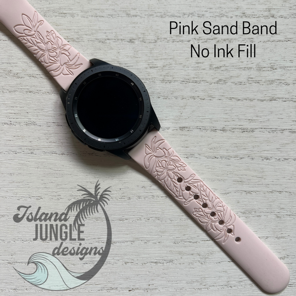 Plumeria 20mm Silicone Watch Band Compatible with Samsung & More