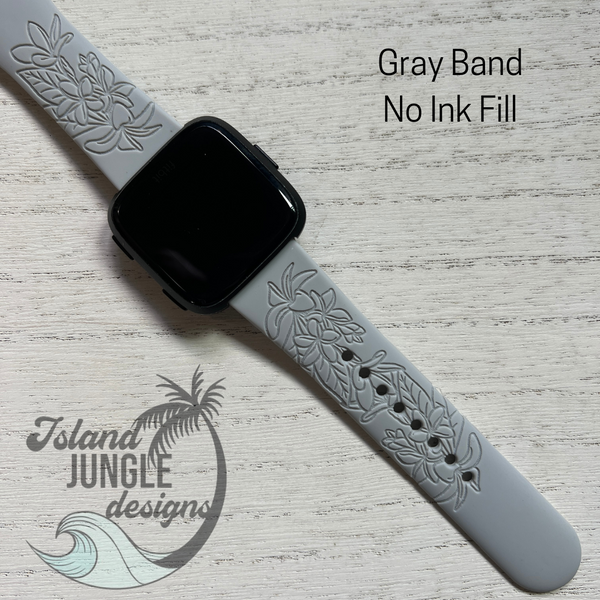 Plumeria Silicone Watch Band Compatible with Fitbit Versa, Versa 2, and Versa Lite