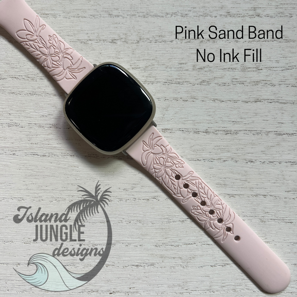 Plumeria Silicone Watch Band Compatible with Versa 3/4 & Sense/Sense 2