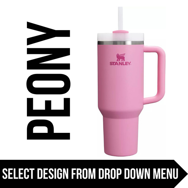 "Peony" Made to Order-Laser Engraved 40oz Quencher Tumbler-Full Wrap Design-Free Shipping!