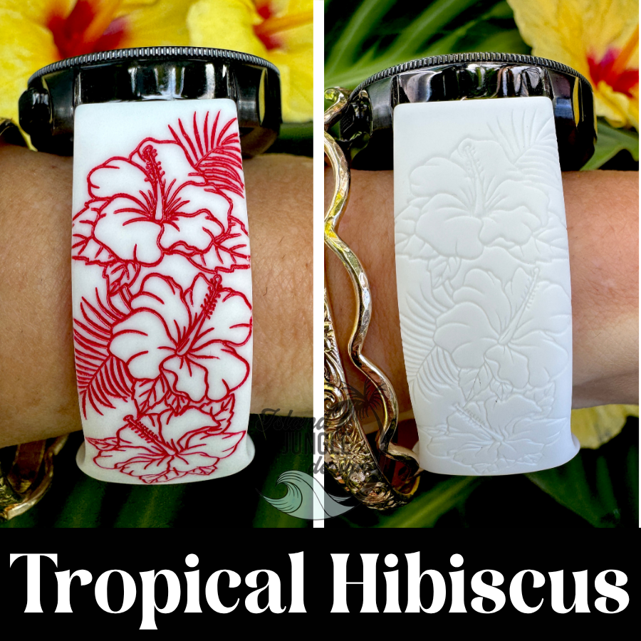 Tropical Hibiscus 20mm Watchband Galaxy, Versa 3/4, Sense & Pixel