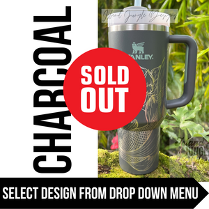 "Charcoal" Made to Order-Laser Engraved 40oz Quencher Tumbler-Full Wrap Design-Free Shipping!