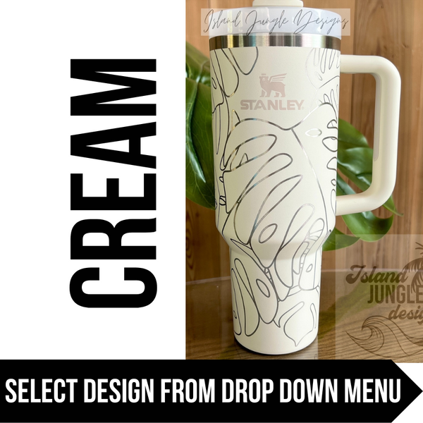 "Cream" Made to Order-Laser Engraved 40oz Quencher Tumbler-Full Wrap Design-Free Shipping