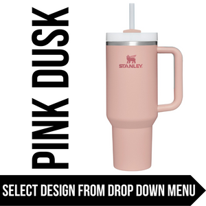 "Pink Dusk" Made to Order-Laser Engraved 40oz Quencher Tumbler-Full Wrap Design-Free Shipping!
