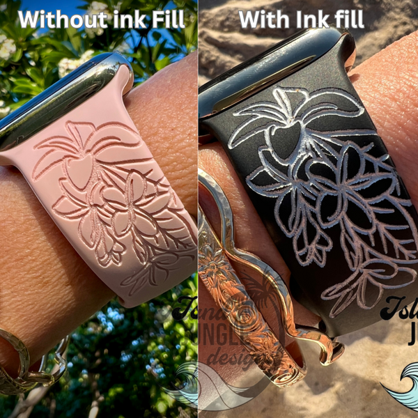 Plumeria Silicone Watch Band Compatible with Series 1-10, SE & Ultra