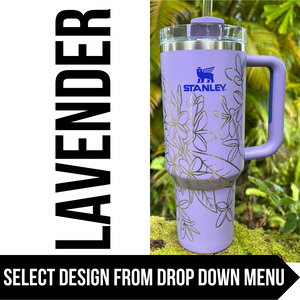 "Lavender" Made to Order-Laser Engraved 40oz Quencher Tumbler-Full Wrap Design-Free Shipping!