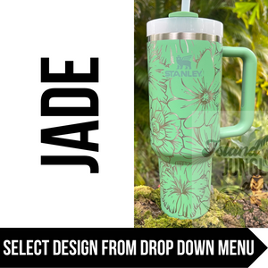 "Jade" Made to Order-Laser Engraved 40oz Quencher Tumbler-Full Wrap Design-Free Shipping!
