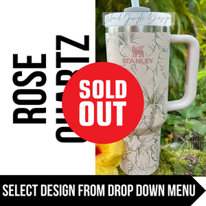 "Rose Quartz" Made to Order-Laser Engraved 40oz Quencher Tumbler-Full Wrap Design-Free Shipping!