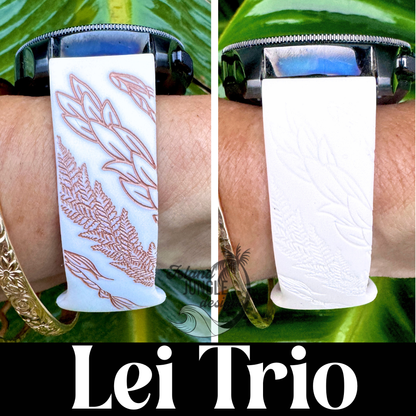 Lei Trio - Maile, Lā‘ī & Palapalai - 20mm Watchband Galaxy, Versa 3/4, Sense & Pixel
