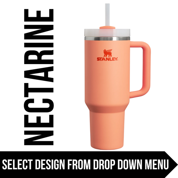 "Nectarine" Made to Order-Laser Engraved 40oz Quencher Tumbler-Full Wrap Design-Free Shipping!