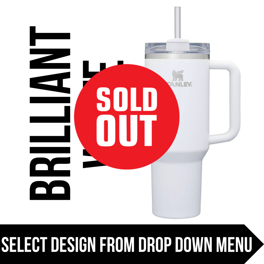 "Brilliant White" Made to Order-Laser Engraved 40oz Quencher Tumbler-Full Wrap Design-Free Shipping!