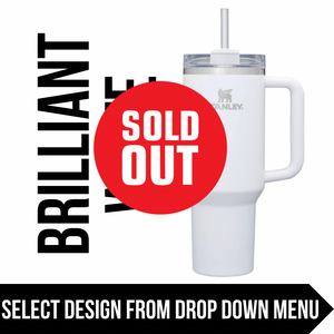 "Brilliant White" Made to Order-Laser Engraved 40oz Quencher Tumbler-Full Wrap Design-Free Shipping!