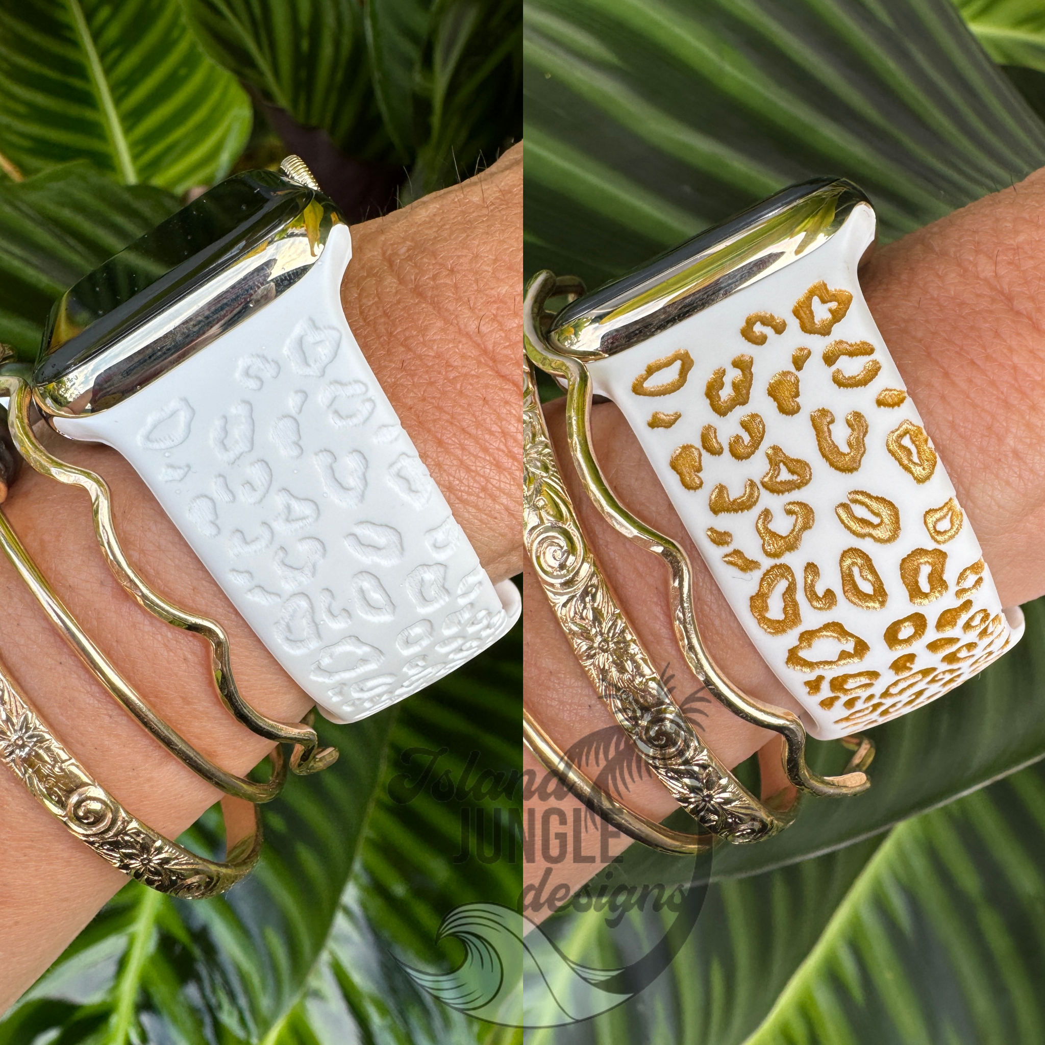 Leopard Print Silicone Watch Band Compatible with Series 1-10, SE & Ultra