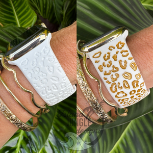 Leopard Print Silicone Watch Band Compatible with Series 1-10, SE & Ultra