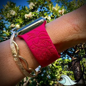 Plumeria Silicone Watch Band Compatible with Series 1-10, SE & Ultra