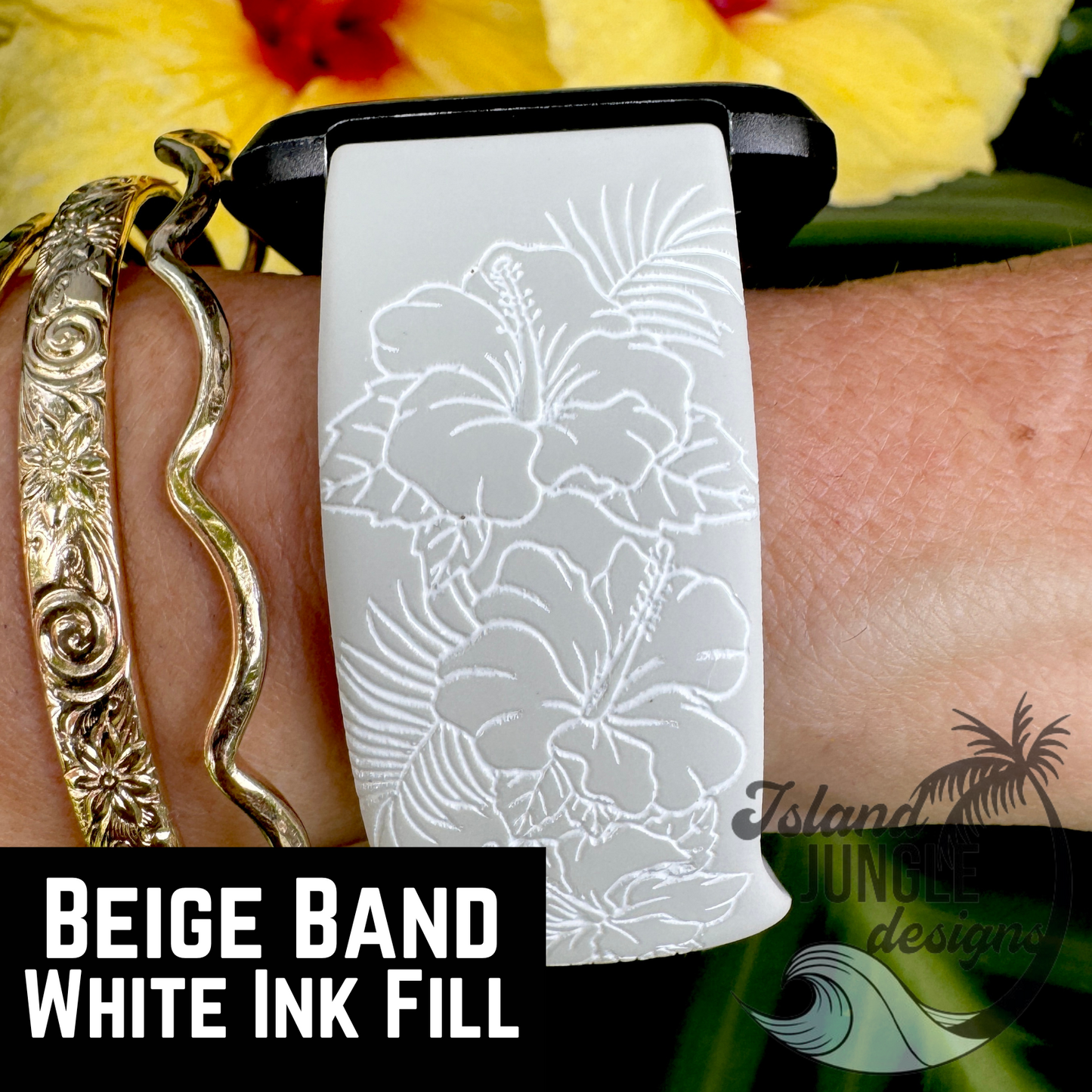 Tropical Hibiscus  Watchband Versa, 2 & Lite