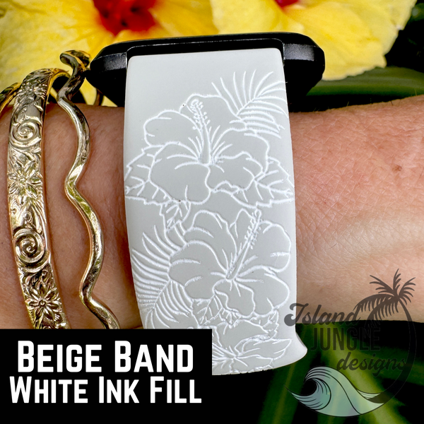 Tropical Hibiscus Silicone Watch Band Compatible with Fitbit Versa, Versa 2, and Versa Lite