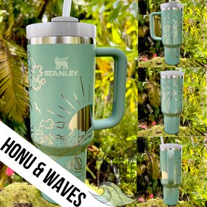 "Eucalyptus" Made to Order-Laser Engraved 40oz Quencher Tumbler-Full Wrap Design-Free Shipping!