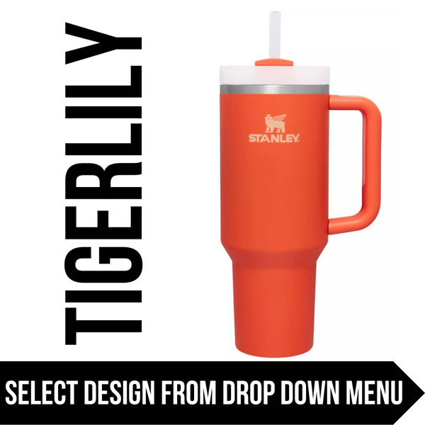 "Tigerlily" Made to Order-Laser Engraved 40oz Quencher Tumbler-Full Wrap Design-Free Shipping!