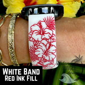 Tropical Hibiscus 22mm Silicone Watch Band Compatible with Samsung & More
