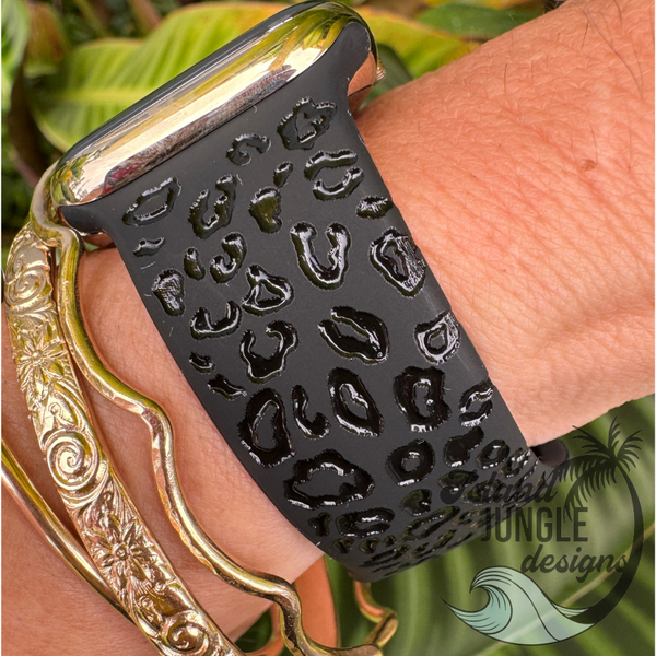 Leopard Print Silicone Watch Band Compatible with Series 1-10, SE & Ultra