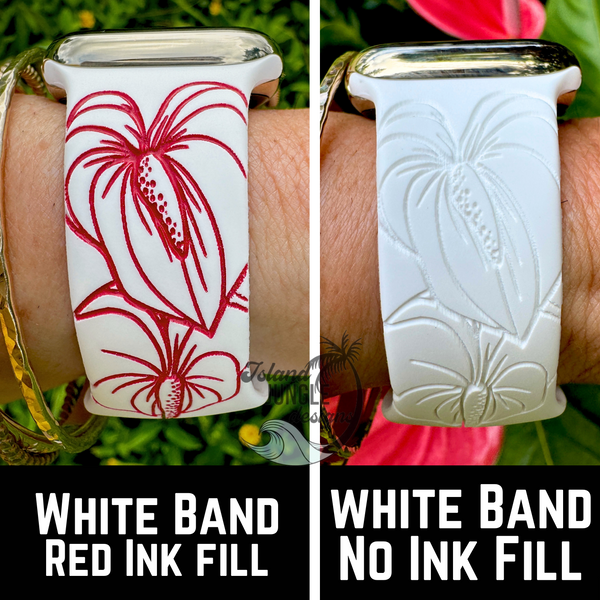 Anthurium Silicone Watch Band Compatible with Series 1-10, SE & Ultra