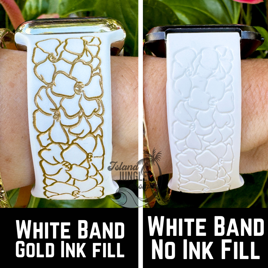 Lei Pua Kenikeni Poepoe 22mm Silicone Watch Band Compatible with Samsung & More