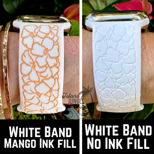 Lei Pua Kenikeni Poepoe Silicone Watch Band Compatible with Series 1-10, SE & Ultra