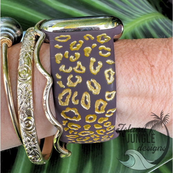 Leopard Print Silicone Watch Band Compatible with Series 1-10, SE & Ultra