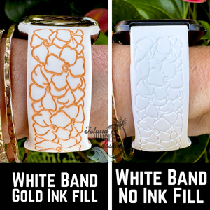 Lei Pua Kenikeni Poepoe 22mm Silicone Watch Band Compatible with Samsung & More