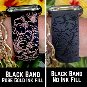 Tropical Hibiscus Silicone Watch Band Compatible with Series 1-10, SE & Ultra