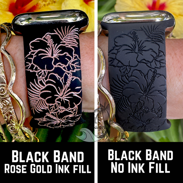 Tropical Hibiscus Silicone Watch Band Compatible with Series 1-10, SE & Ultra