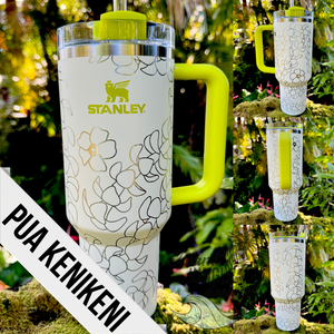 "Frost/Electric Yellow" Made to Order-Laser Engraved 40oz Quencher Tumbler-Full Wrap Design-Free Shipping!