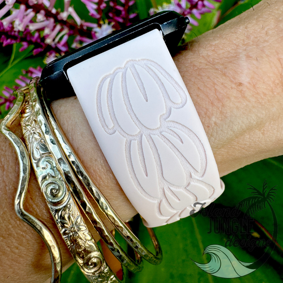 Pikake Silicone Watch Band Compatible with Fitbit Versa, Versa 2, and Versa Lite